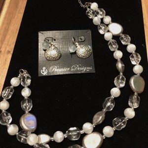 Casual Cool Matte Silver Plated necklace & earrings
